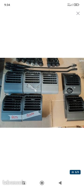 Grille aération petite Peugeot 205 gris bleu noir (image 1)
