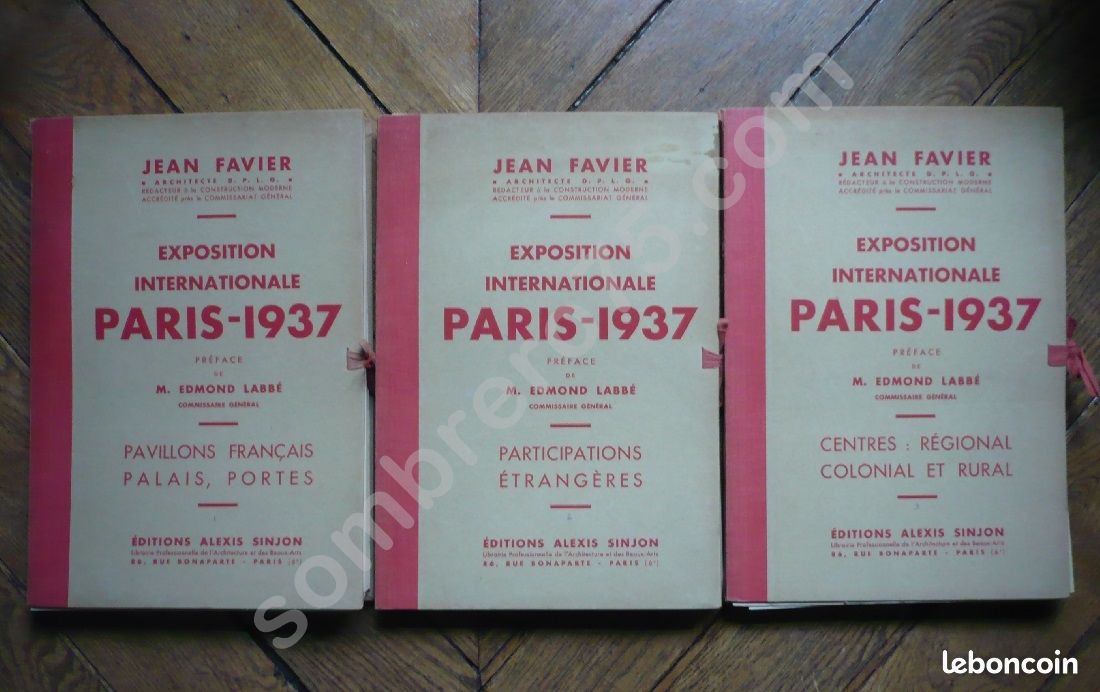 Alexis SINJON. Exposition Internationale Paris 1937. Complet en 3 volumes (image 1)