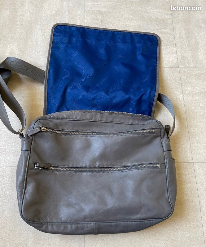 Sac cuir gris longchamp (image 3)