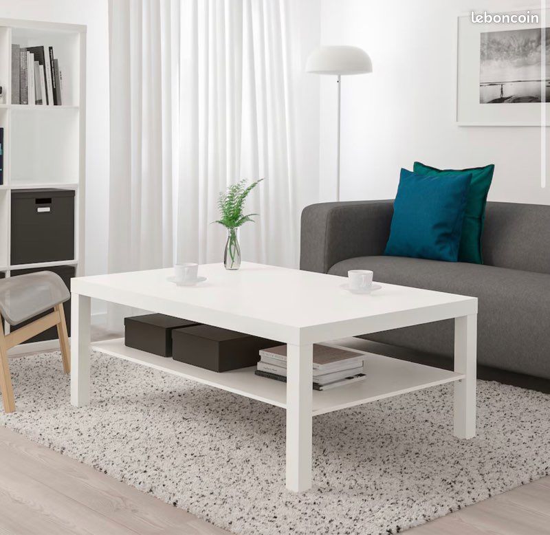 Table basse blanche IKEA 118x78 cm (image 1)