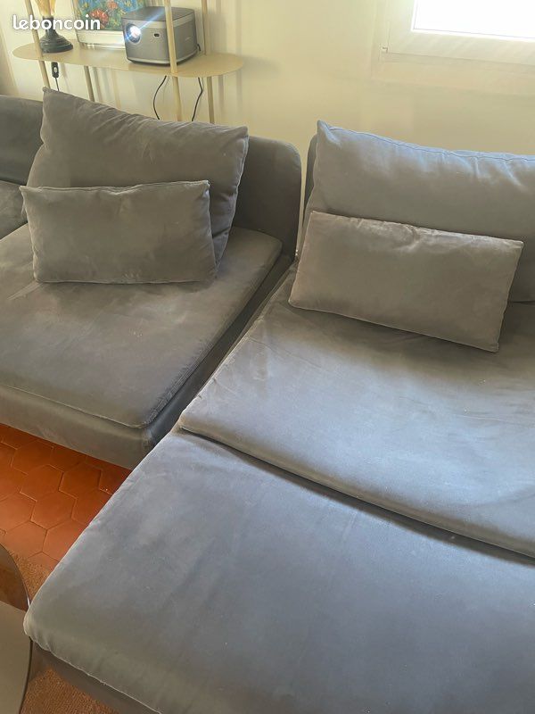 Housse méridienne gris foncé tres bon état (image 1)