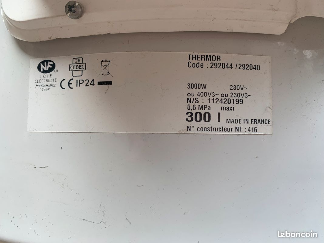 Chauffe eau 300l vertical THERMOR 292040 (image 3)