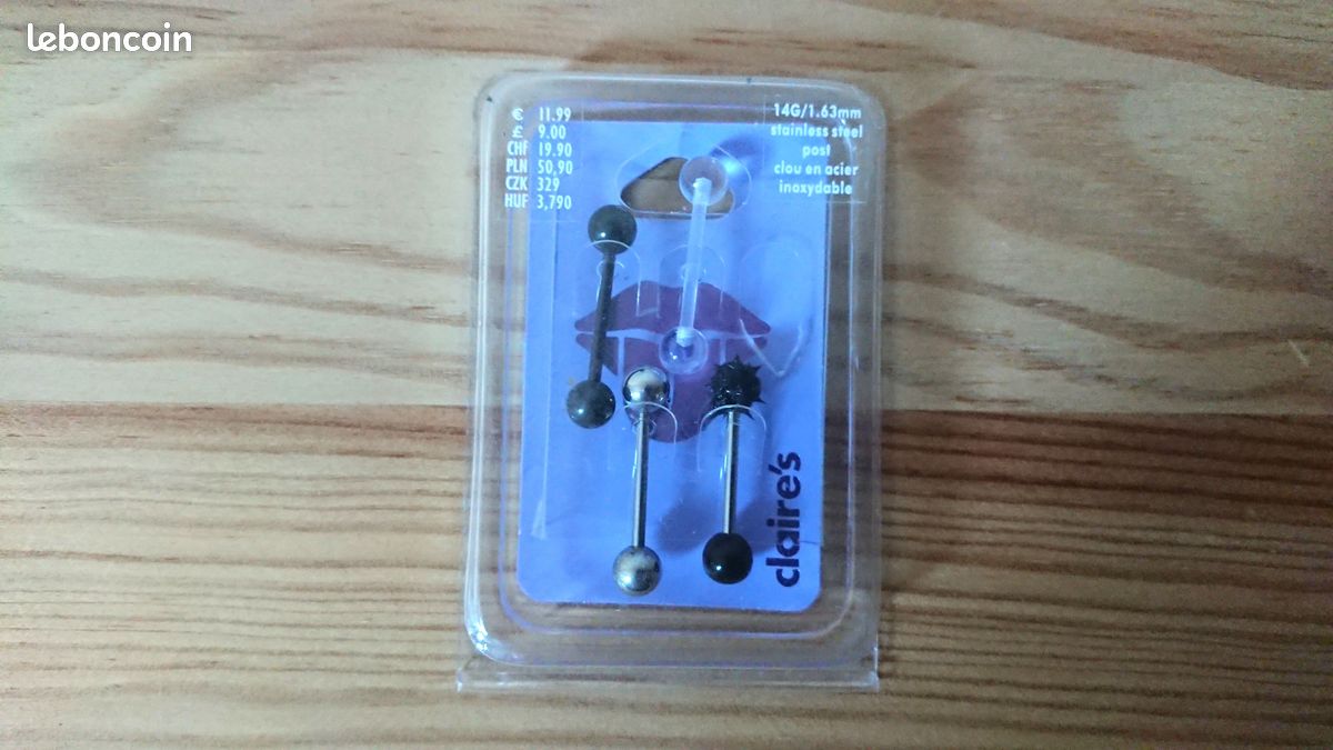 4 piercings pour la langue sous blister (image 1)