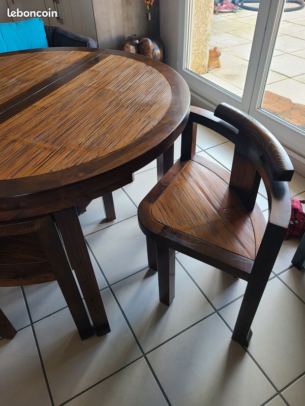 Table massif Teck et Bambou (image 2)