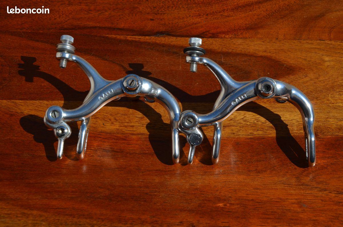 Freins De Route Vintage Galli Super Criterium - Anodisé Argent - Italie - Bon état Pour Projet