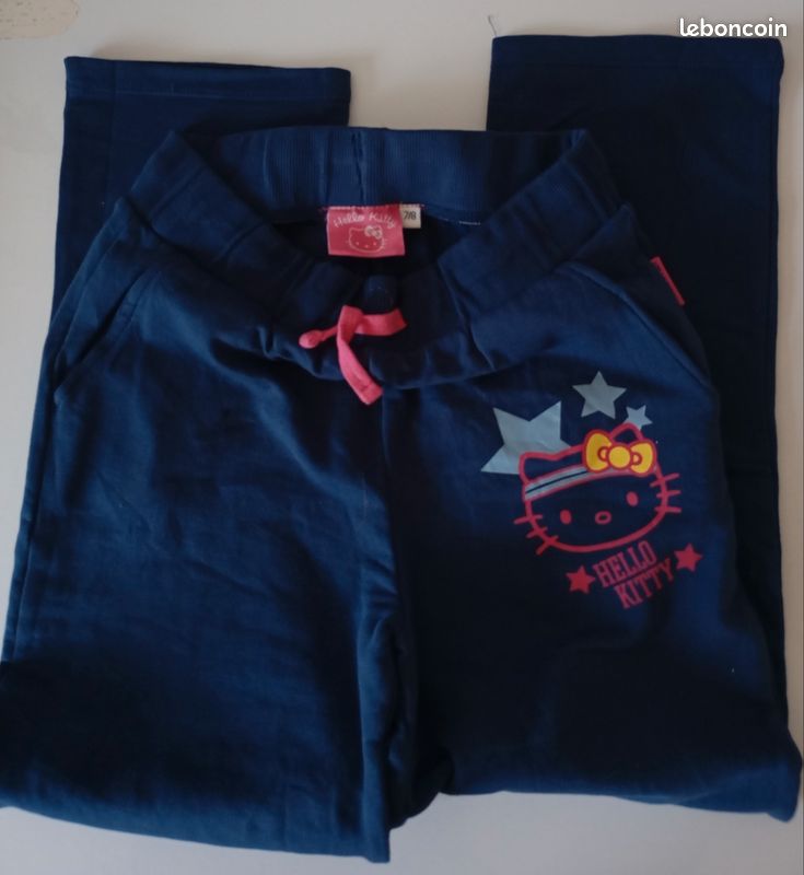 Ensemble veste et pantalon . 7/8 ans . Hello Kitty. Coton bleu et imprimé . Très bon état (image 13)
