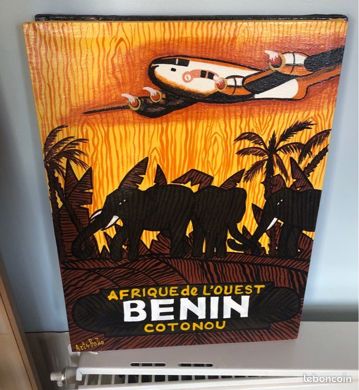 Tableau Africain peinture huile Africain Bénin (image 1)