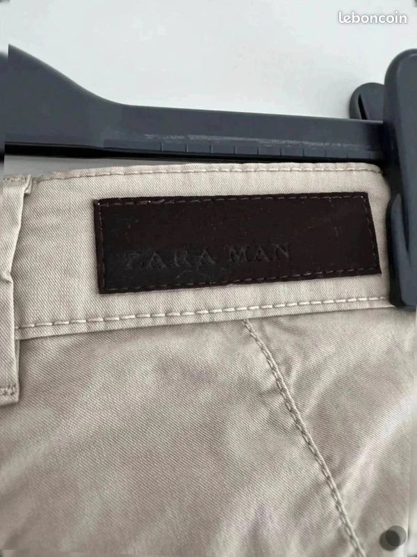 Jean Léger Beige Zara Man - Taille 38 - Coupe Droite - Occasion Parfait état
