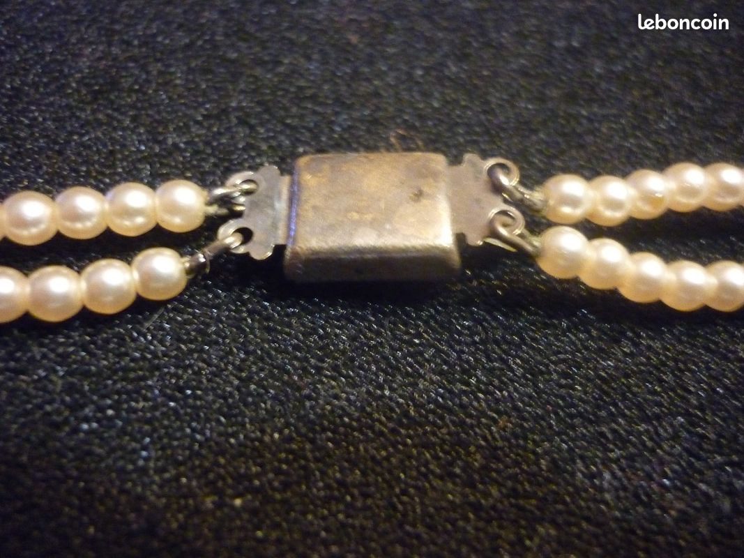 Collier Fantaisie Vintage En Perles De Résine - Occasion En Bon état - Bijou Ancien Pour Collection Ou Tenue Rétro