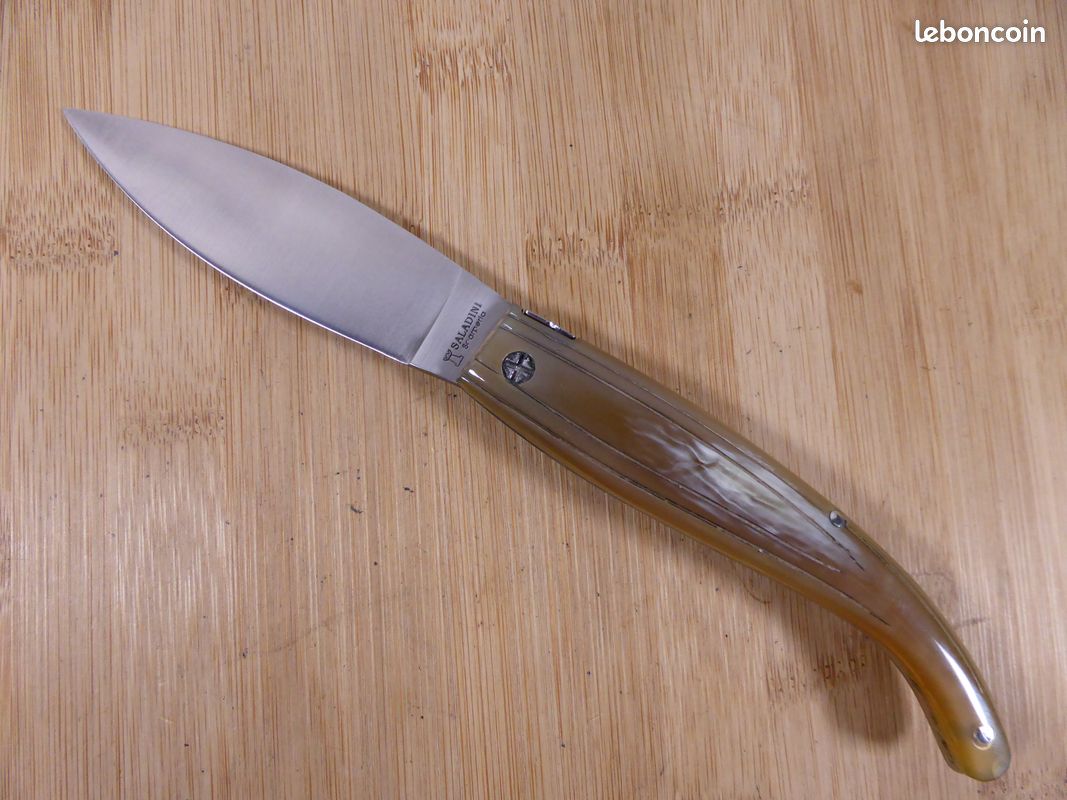 Couteau pliant régional SALADINI SCARPERIA "maremmano a foglia" corne ITALY Jamais SERVI (image 6)