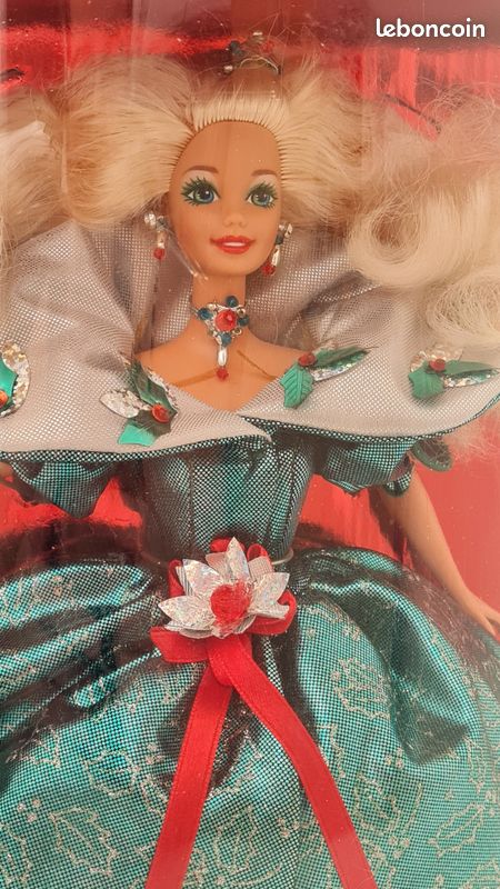 Poupée Barbie Joyeux Noël Happy Holidays 1995 Blonde (image 6)