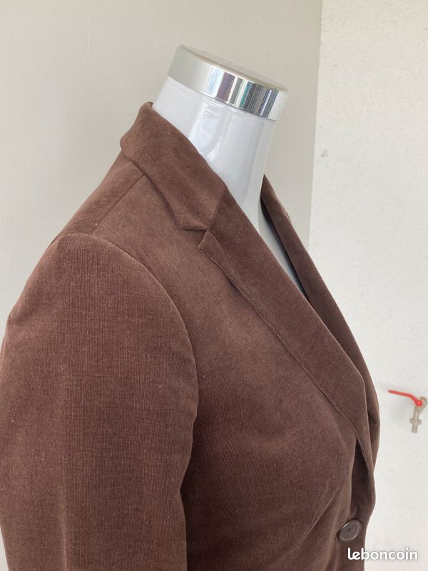 Blazer Old Navy Femme Marron Velours Côtelé – Taille M – Coton Mélangé – Occasion Bon état