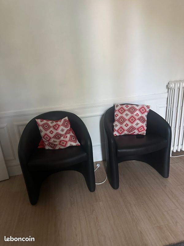 2 canapé tête à tête semili cuir très bon etat (image 1)