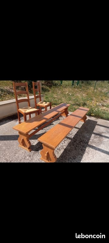 Bancs et chaises en chêne (image 1)