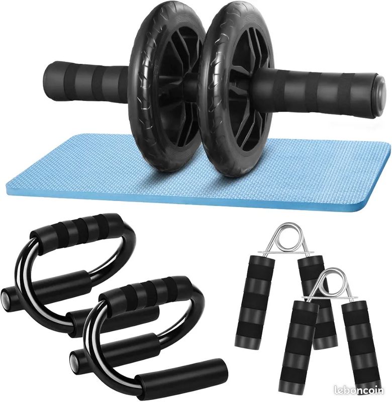 Roue Abdominale Gold's Gym – Avec Poignées Caoutchouc – Fitness Musculation
