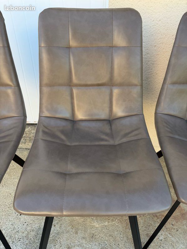 Lot de 3 chaises SAVINA - Couleur Taupe - BUT (image 3)
