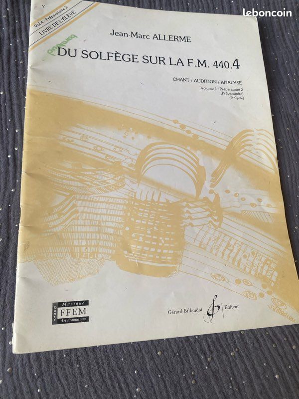 Livre du solfège sur la F. M. 440.4 (image 1)