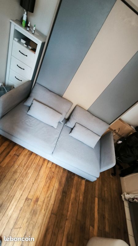 Lit escamotable Pratix 160x200 (Modèle XL) + Options Canapé / Matelas Mérinos (image 1)
