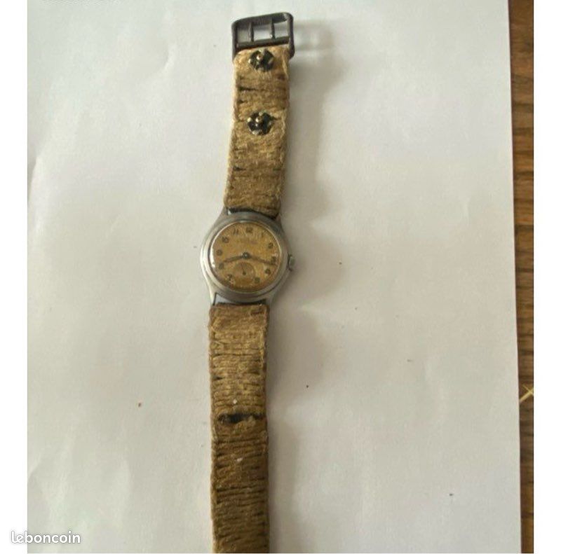 Montre Mécanique Vintage Militaire Des Années 1930 - Mouvement Suisse - Fonctionne