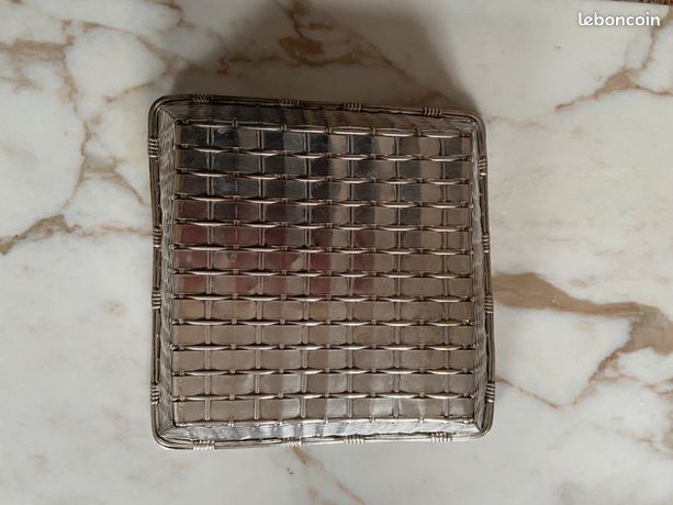 CHRISTOFLE GALLIA MODÈLE perles corbeille à pain bannette plat en métal argenté EUR 80,00