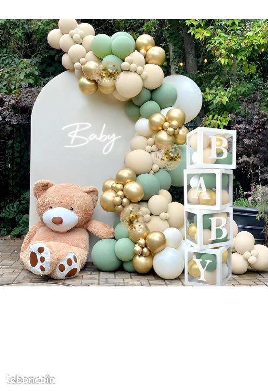 Kit Guirlande Ballon Vert Sauge, Arche Ballon Vert Et Or Decoration