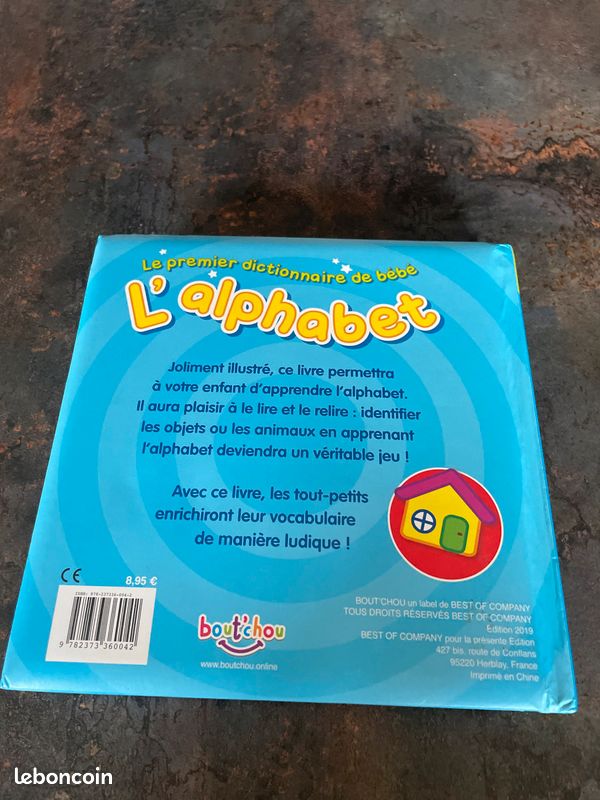 Livre cartonné pour bébé Ke premier dictionnaire de bébé : l’alphabet Édition Bout’chou (image 2)