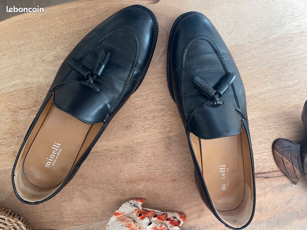 Mocassin Homme En Cuir Véritable Taille 44 Marron - Occasion Décontracté
