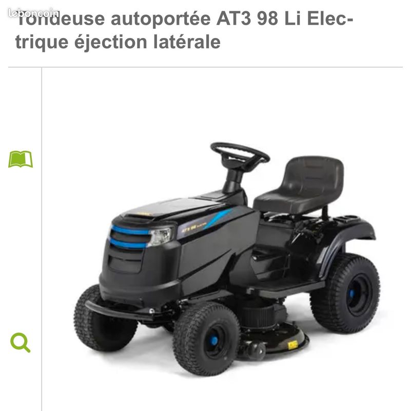 TONDEUSE ALPINA autoportée AT3 98 Li Electrique éjection latérale (image 1)
