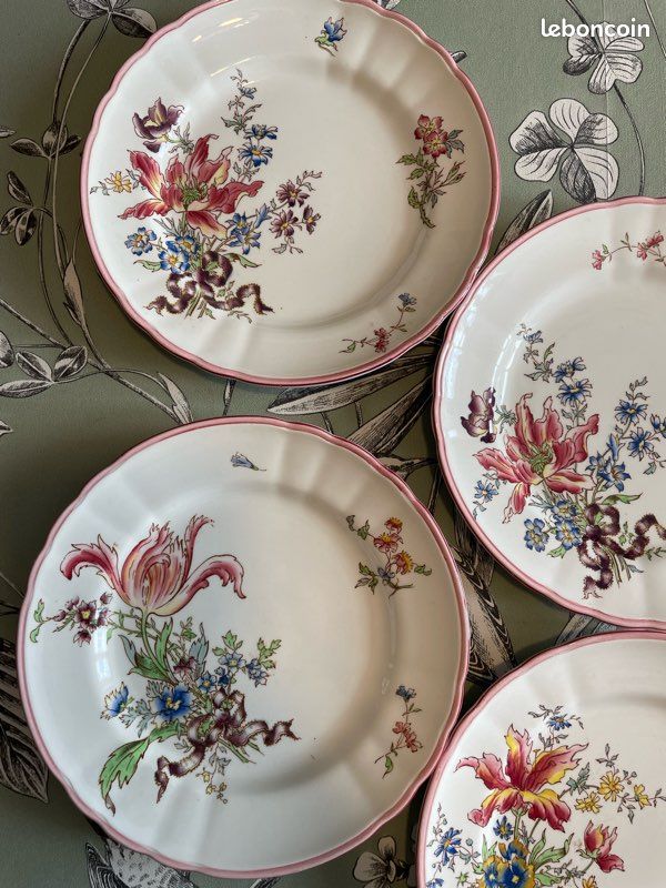 Assiettes à dessert anciennes Sarreguemines Strasbourg? Fin 19e début 20e (image 5)