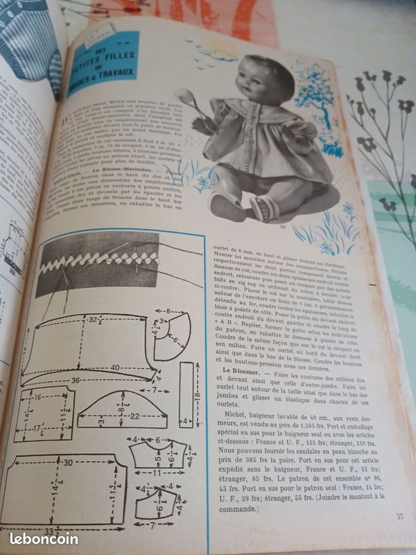 Août 1956 Modes et Travaux, mode, tricot, couture (image 5)