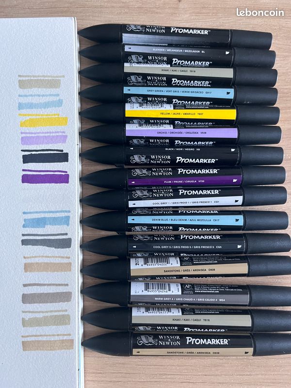 15 Feutres promaker winsor & newton + trousse pour 36 feutres (image 1)