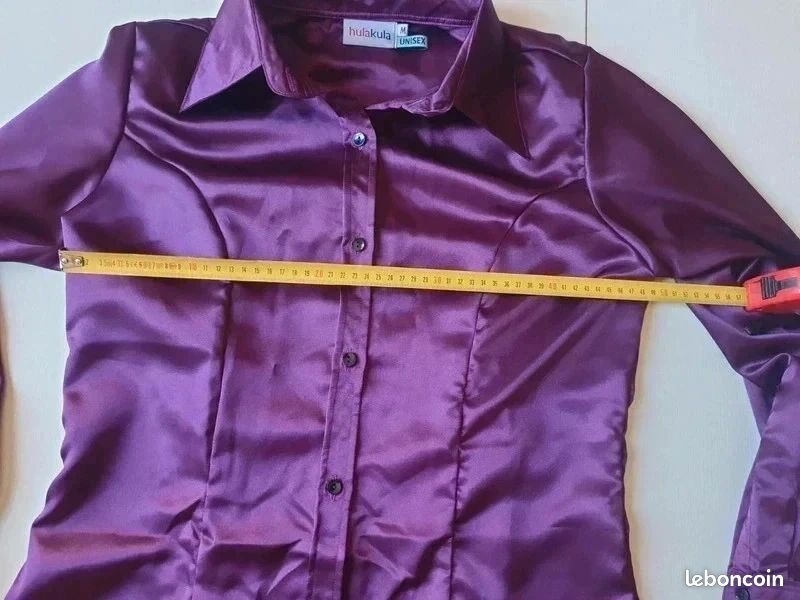 Chemisier satin mauve Hula Kula taille M Vêtements
