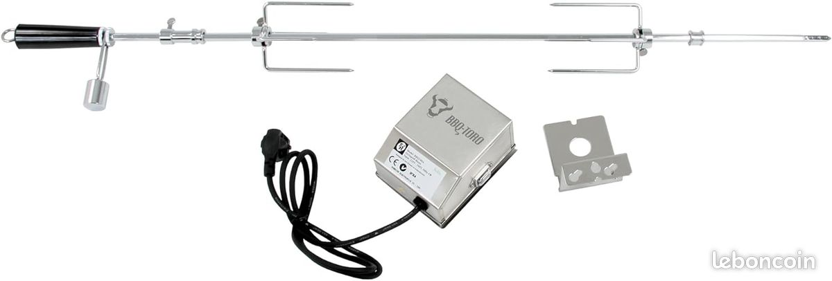 Rôtissoire BBQ-Toro 90cm - Moteur Acier Inox 220V-240V - Pour Grill Et Fumoir - Support 4kg