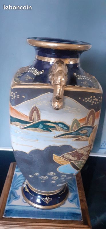 Ancien vase satsuma a facettes . Tbe . Japon (image 6)