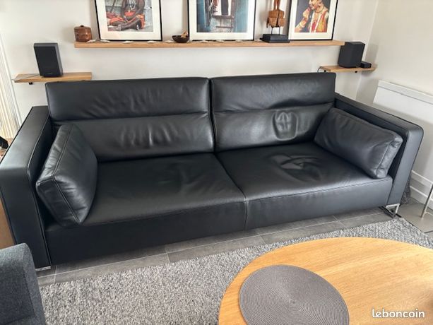Canapé Cuir Marron Ligne Roset D'Occasion - 210 Cm De Large