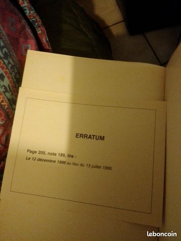 Plus jamais, 1998 dédicace,et erratum (image 4)