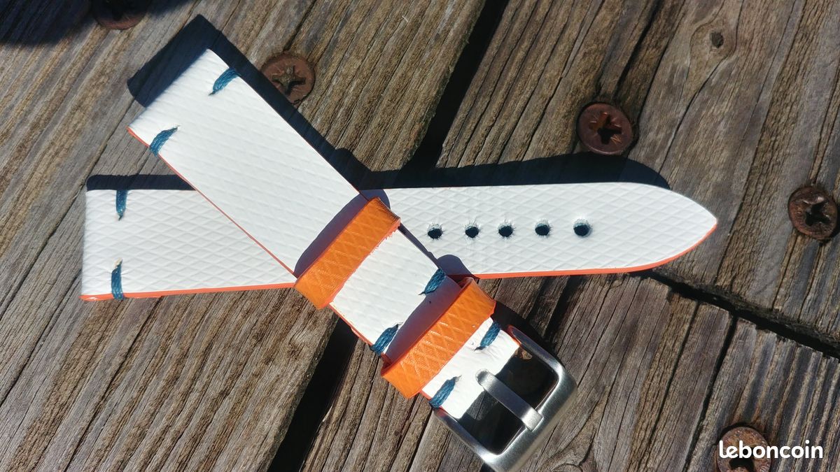 Bracelet de montre cuir quadrillé sur mesure (image 6)
