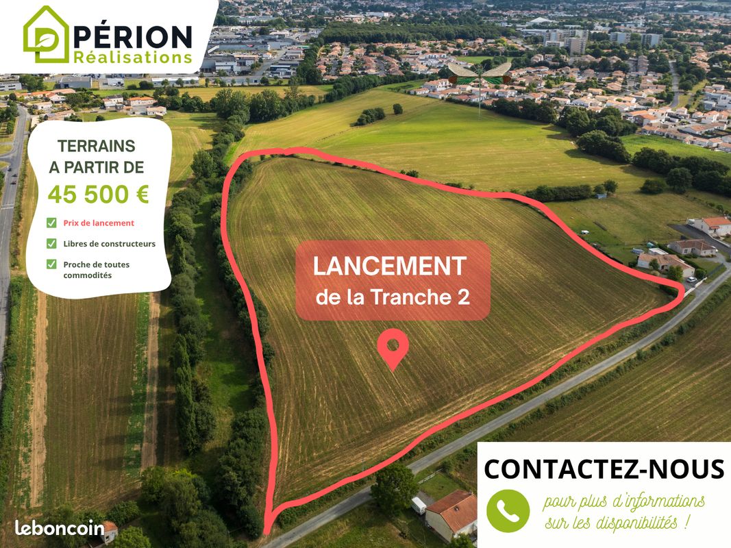 Terrain à bâtir - libre de constructeur - vendu viabilisé · à Les Herbiers · 45 500 €