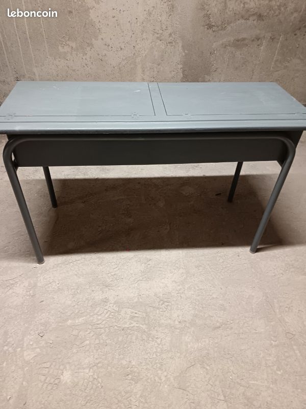 Bureau écolier 2 places gris (image 1)