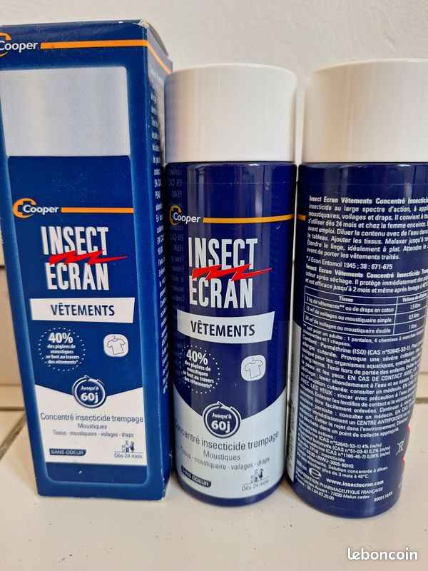 Cooper Insect Ecran Concentré 100 Ml – Traitement Insecticide Pour Trempage Tissus & Vêtements
