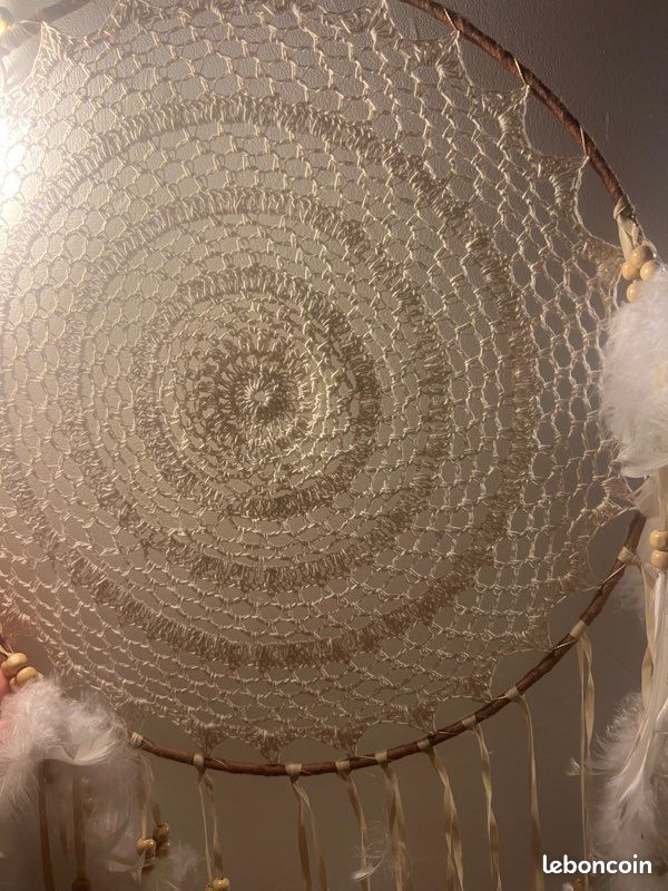 Grand Attrape-rêves Blanc Fait Main, Décoration D'intérieur