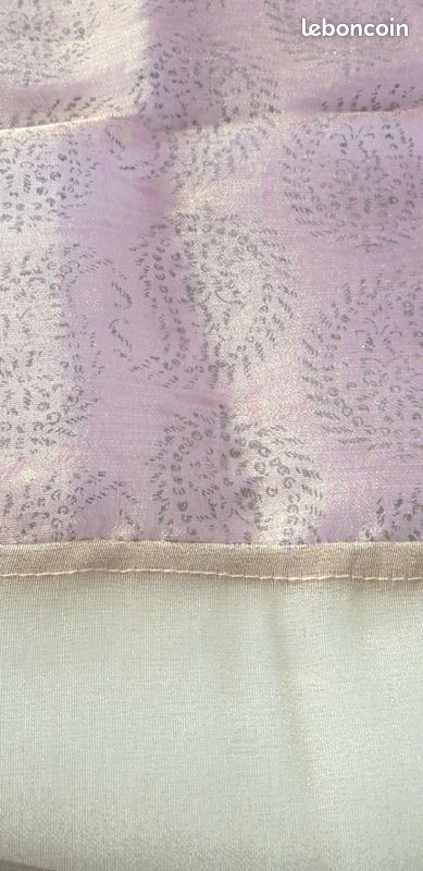 Nappe festive 160x160 or et rose - Fibre métallique - Excellent état (image 13)