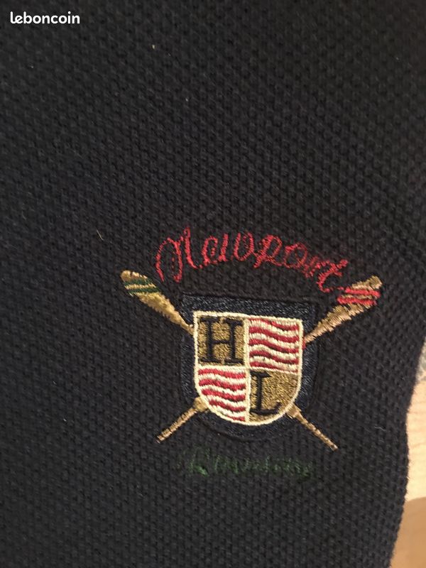 Pull polo HEADLANDS bleu ardoise lin cot T XL neuf (image 2)