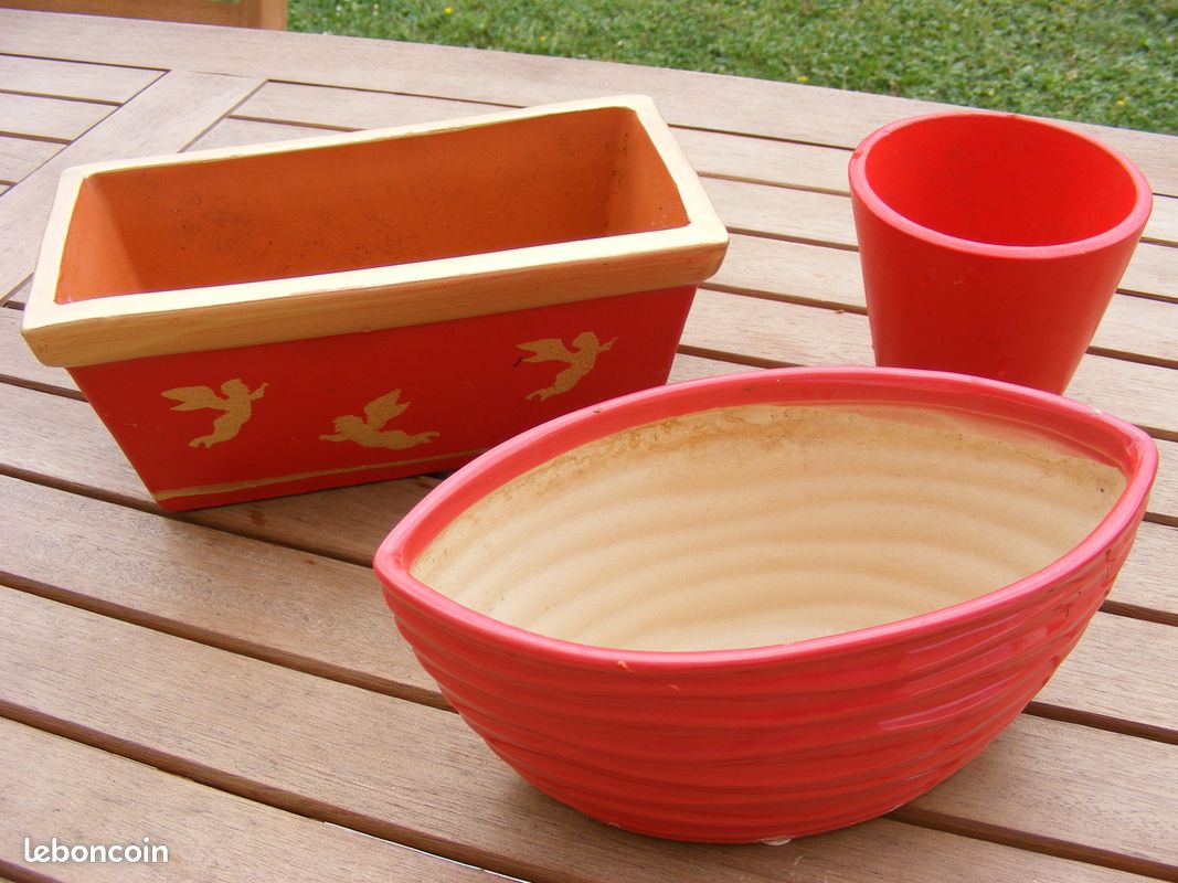 Cache pot petites jardinières rouges de Noël (image 1)