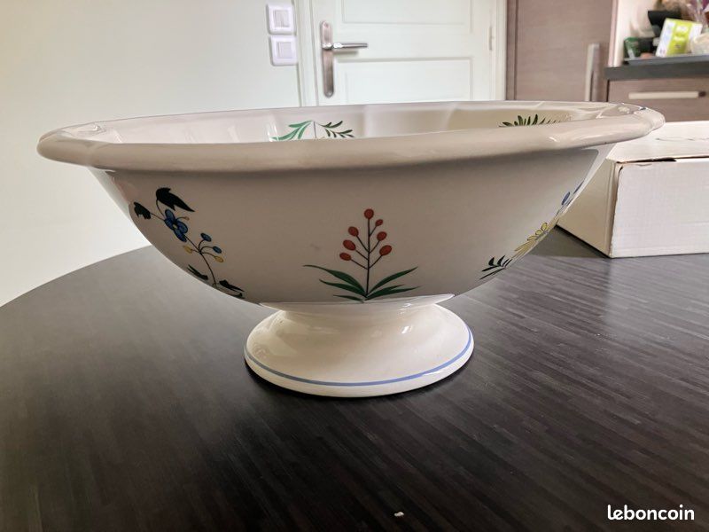 Vendue Grand saladier Gien 2L Décor oiseau de paradis (image 2)