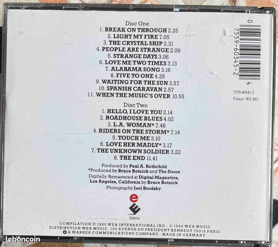 â„đŒ2CD đșđž The Doors (La LĂ©gende) âž 1985 (image 6)