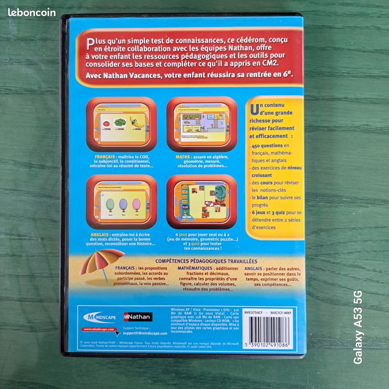 CD Rom PC Nathan Vacances du CM2 à la 6e (image 2)