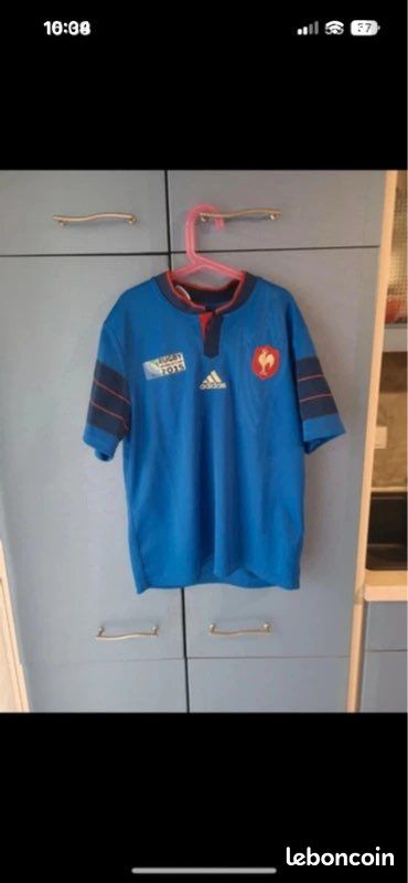 Maillot vintage Équipe de France de rugby Adidas, coupe du monde 2015. 13-14 ans ,bleu (image 1)