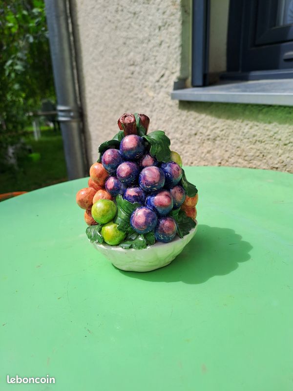 Coupe de fruits en céramique trompe l'oeil d'Italie (image 1)
