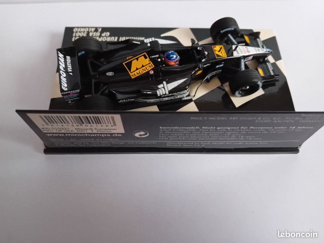 Minardi PS01 F1 2001 GP USA - Fernando Alonso - Minichamps 1/43 - Occasion